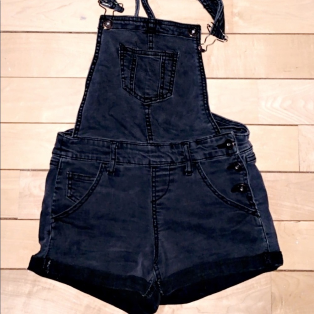 Black, Short, Jean Overalls